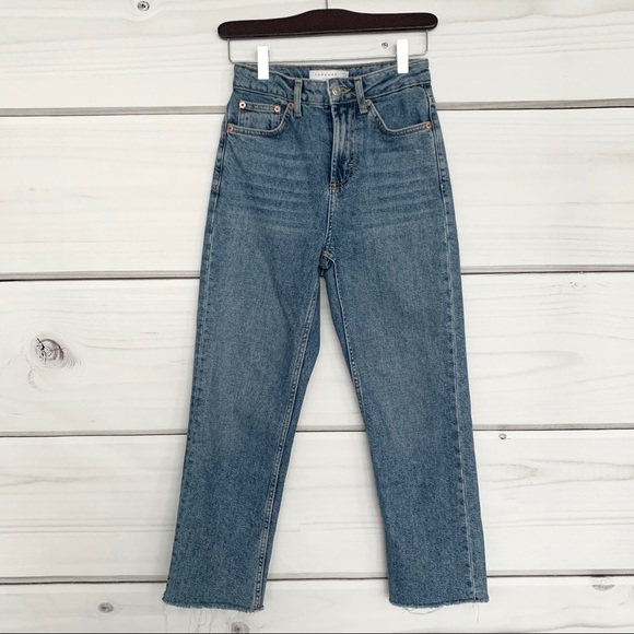 TOPSHOP Straight Raw Hem Jeans L30 - Picture 2 of 7